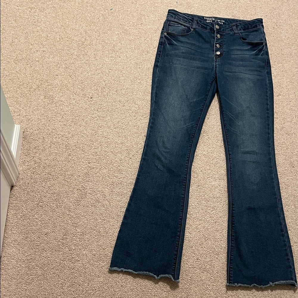Hippie Girl Dark Blue Flare Jeans
